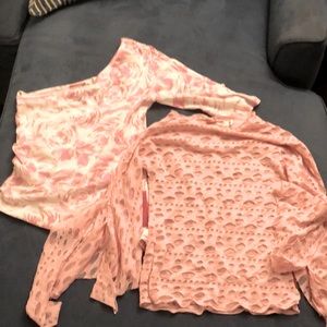 Prada M pink half sleeve blouse set